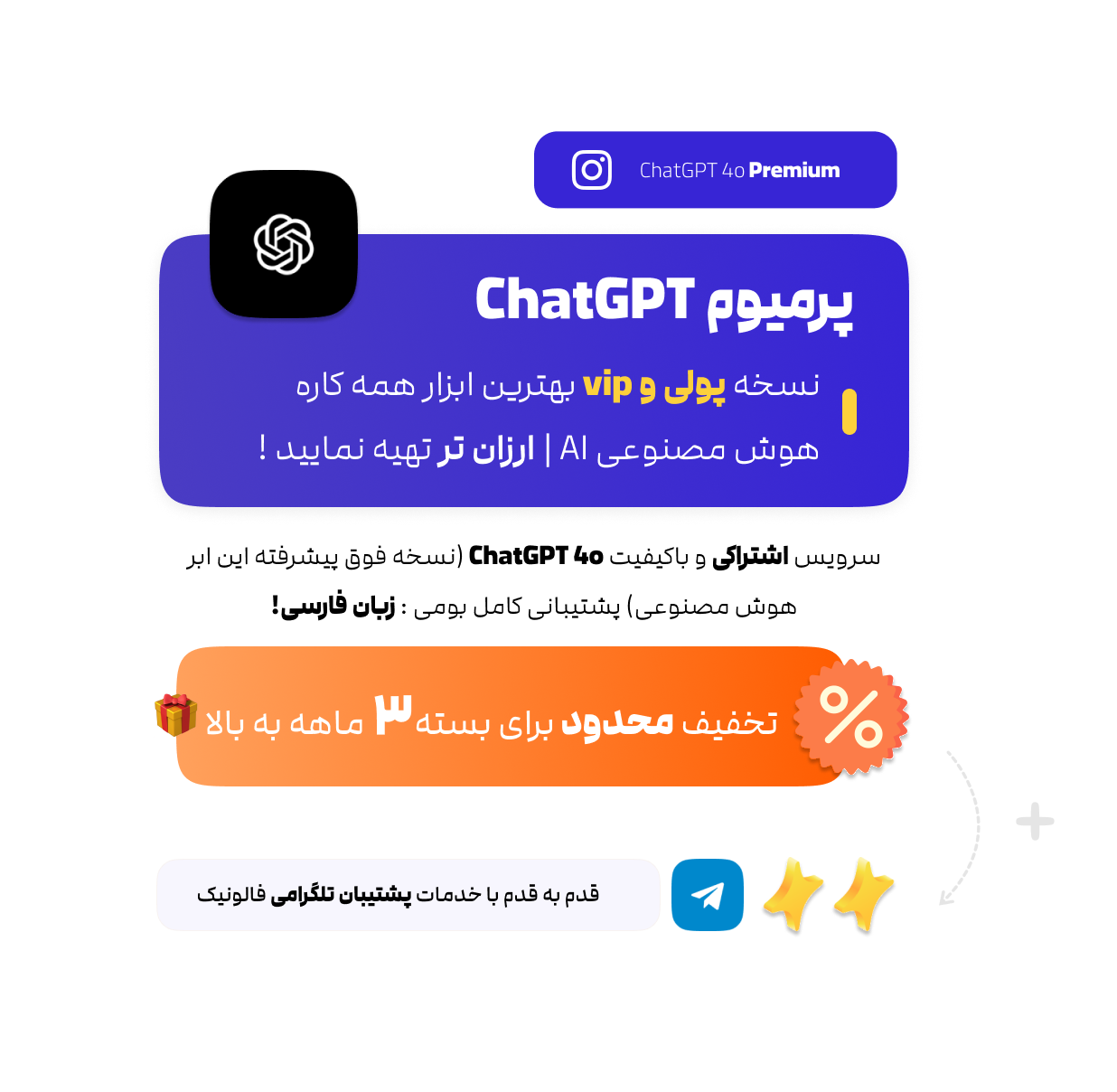 خرید اکانت پرمیوم ChatGPT 4o پلاس - اشتراکی و ارزان